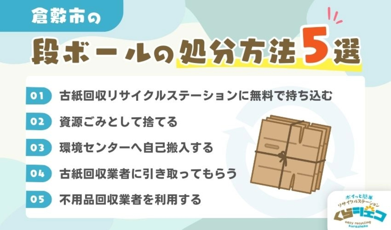 倉敷市での段ボールの処分方法5選！無料回収や持ち込み方法を詳しく解説