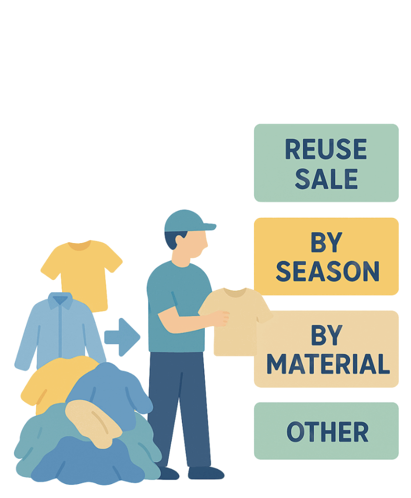 古着のリサイクルの流れ（イメージ）