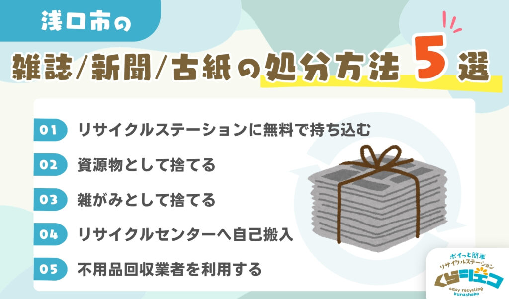 浅口市での雑誌・新聞・古紙の処分方法5選！無料回収や持ち込み方法を詳しく解説